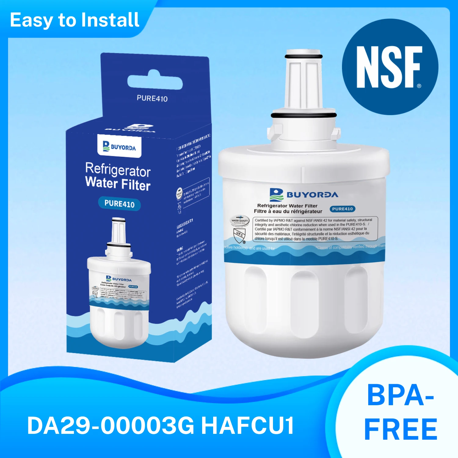 DA29-00003G Replacement for DA29-00003B DA29-00003A, Aqua-Pure Plus DA29-00003D HAFCU1 WF289 WSS-1 HDX Refrigerator Water Filter