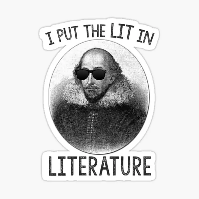 I Put The LIT In Literature. Sticker for Laptop Decor Bedroom Car Cute Cartoon Art Fashionable Public Suitcase