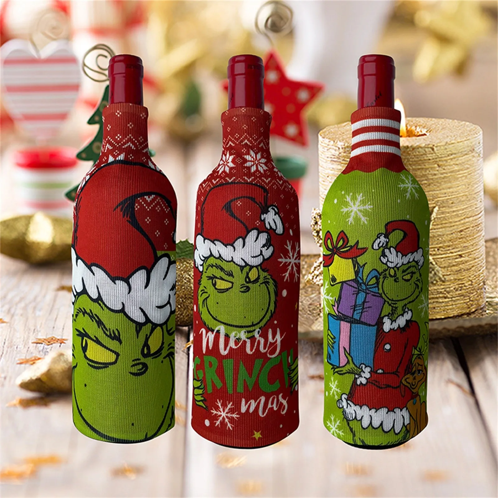 Wine Bottle Packaging Sleeve,Christmas Decorations, Bottle Sets, Champagne Bottle Sets, Hotel Restaurant Decor, Hot products