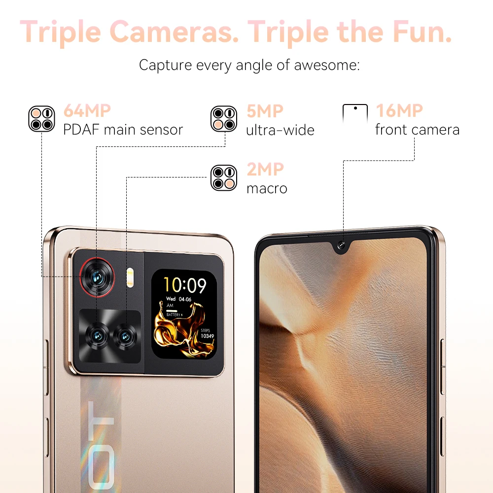 Smartphone 5G Cubot X100, Android 15, Dimensity 7025, 6 nm, 2,5 GHz, pantalla de 6,88 pulgadas y 120 Hz, 16 GB de RAM (8 GB + 8 GB ampliados), 256GB de ROM, cámara 64MP, batería 5100mAh, celulares baratos, celular NFC