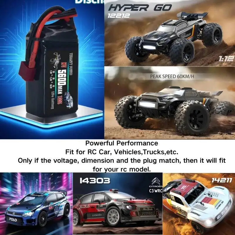 MJX Hyper Go 12212 14304 14303 14302 14301 Ersatzteile RC Auto Hochgeschwindigkeits 3S 11,4V 5600 mAh Lipo Akku/USB-Ladegerät