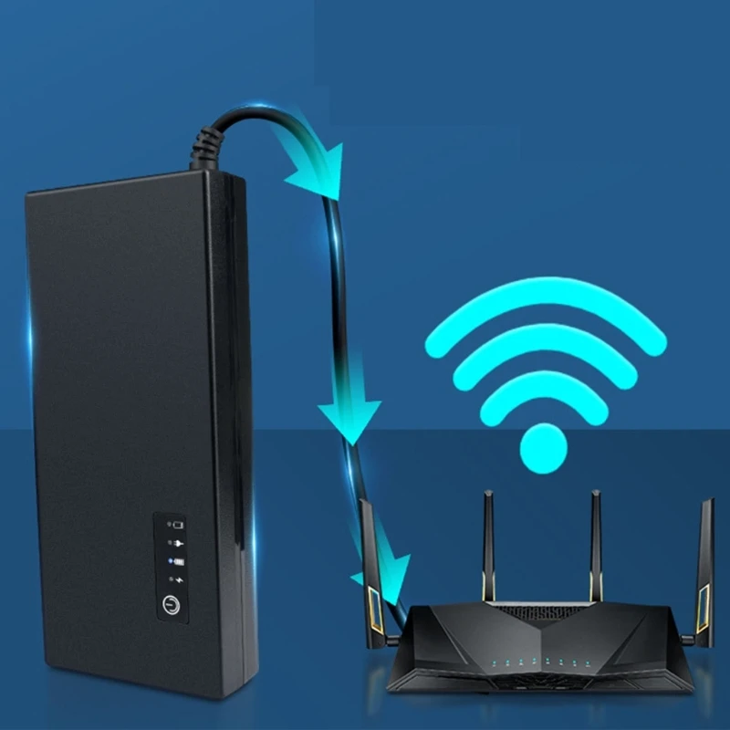 Uniwersalny 8000mAh USB DC12V 3A 38.48WH 5.5x2.1mm zasilacz awaryjny Mini UPS bateria zapasowa do routera WiFi kamera