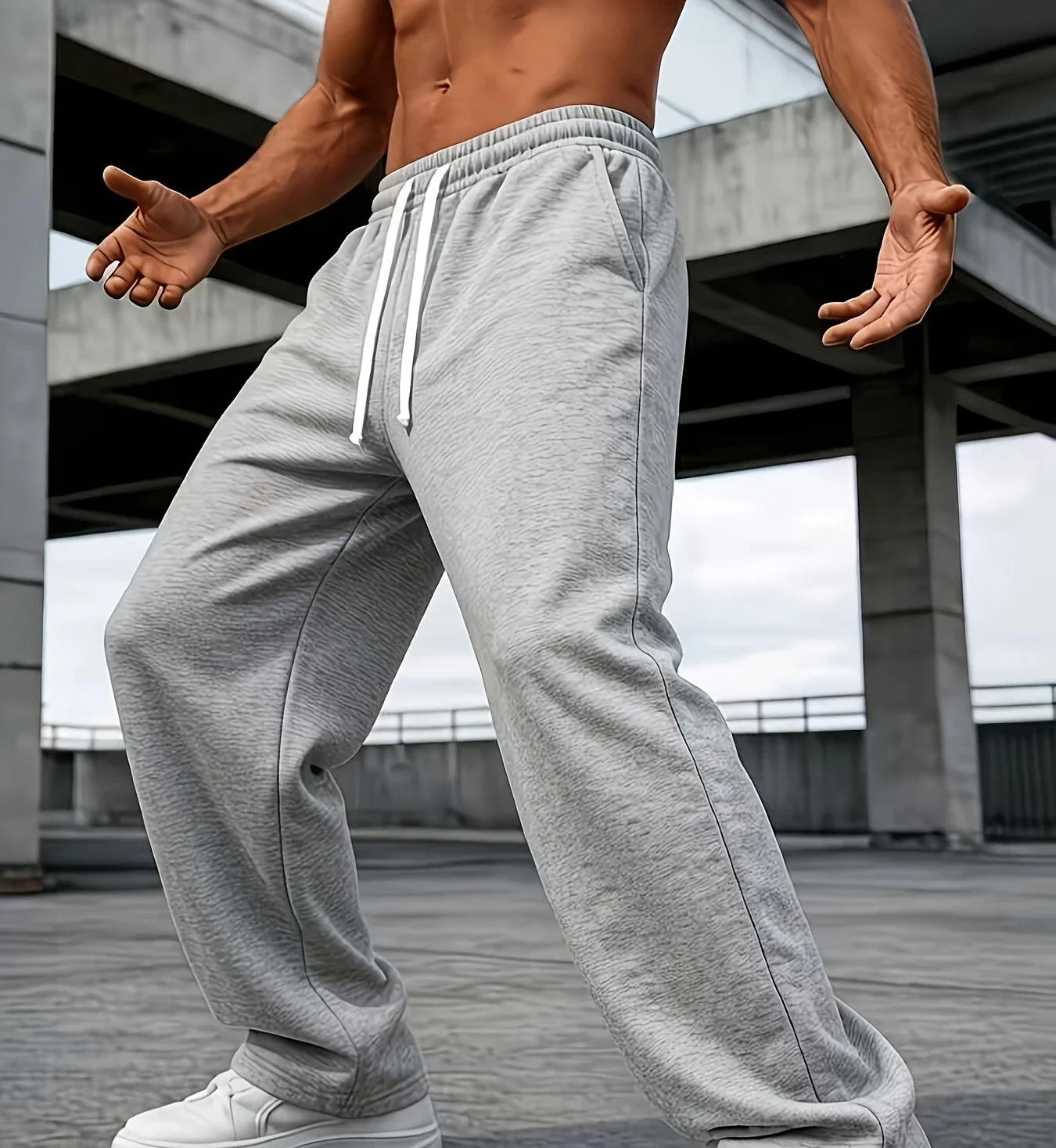 Men's athletic jogging with elastic waistband and drawstring design straight and loose fit suitable for all seasons  mens pants