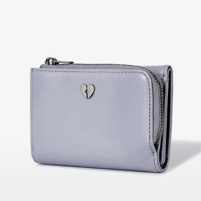 Fennec Korea Short Fashion Minimalist Heart-Shaped Coin Purse Women's Tri-Fold Multi-Card Slot Wallet with Sequins