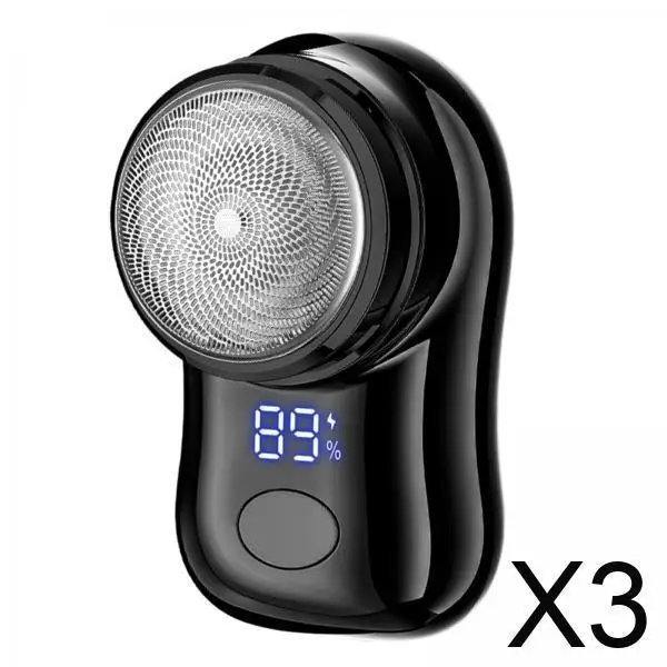 

3xElectric Mini Shaver for Men Portable Electric Razor for Home Outdoor Travel black