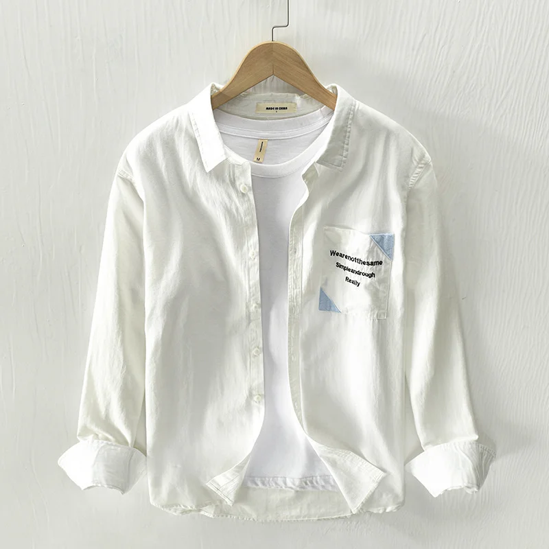 

Fashion Comfortable New Cargo Men's Casual Shirt Multicolor Versatile Chinese Style Spring Vintage Workwear Shirt Coats for Man