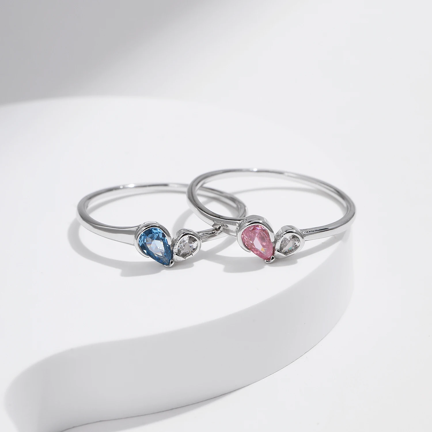 YANLOK-Bague coeurs mignons en argent regardé 925 pour femme, matiques romantiques simples CZ, bijoux fins, cadeau de la fête des Léons