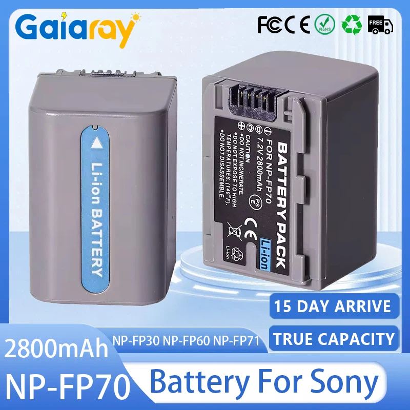 NP-FP70 Camera Battery 2800mAh NP-FP30 NP-FP60 Rechargeable Battery for Sony NP-FP71 NP-FP90 NP-FP50 DVD92 DVD103 DCR SR30E SR40