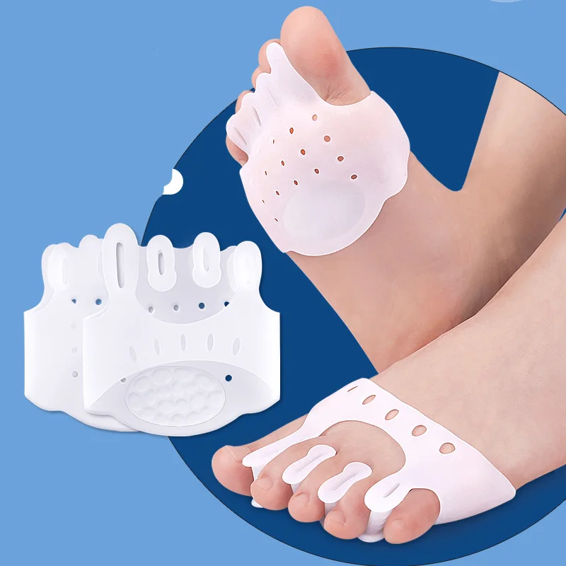 2Pcs=1Pair Silicone Forefoot Pads Toe Spacers Separator Cushion Pain Relief Shoes Insoles Finger Hallux Valgus Gel Corrector