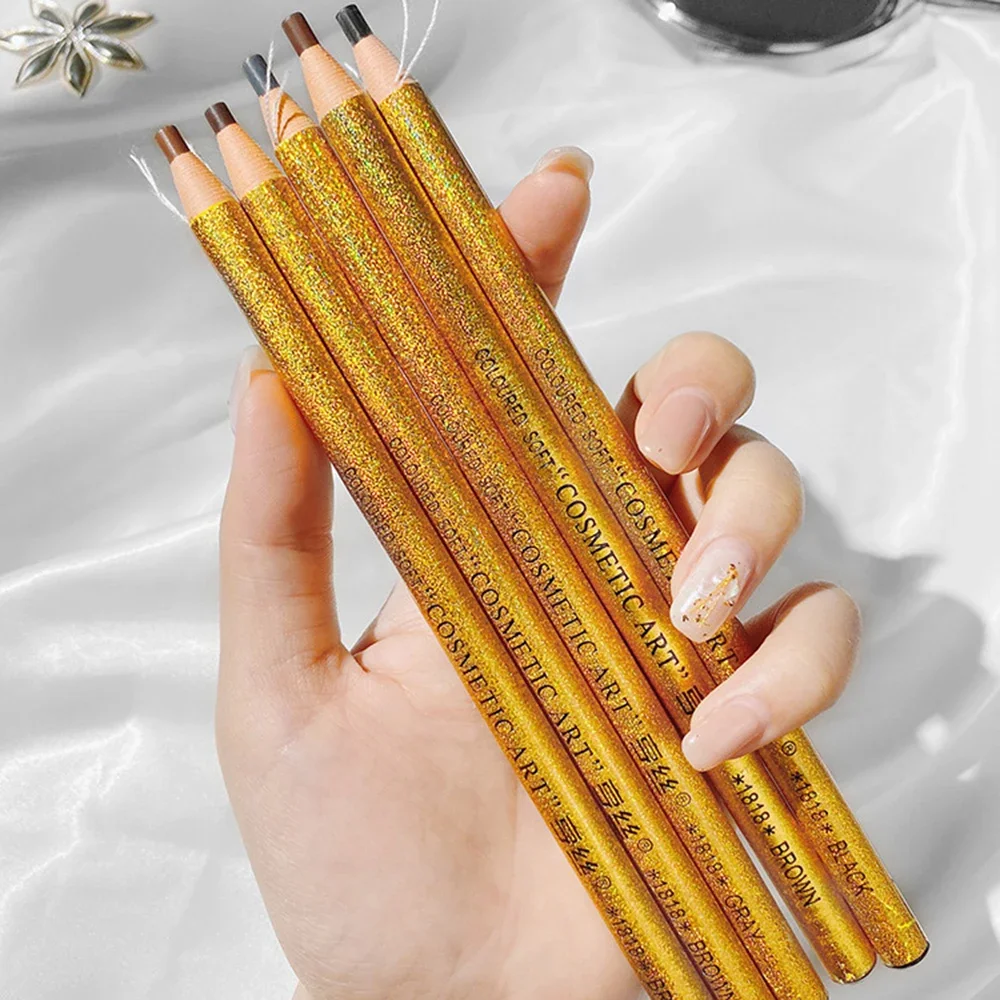 Crayon de conception de sourcils doré, 1 pièce, imperméable, résistant à la sueur et sans décoloration, maquillage de beauté, vente en gros, stylo à sourcils, outils de maquillage