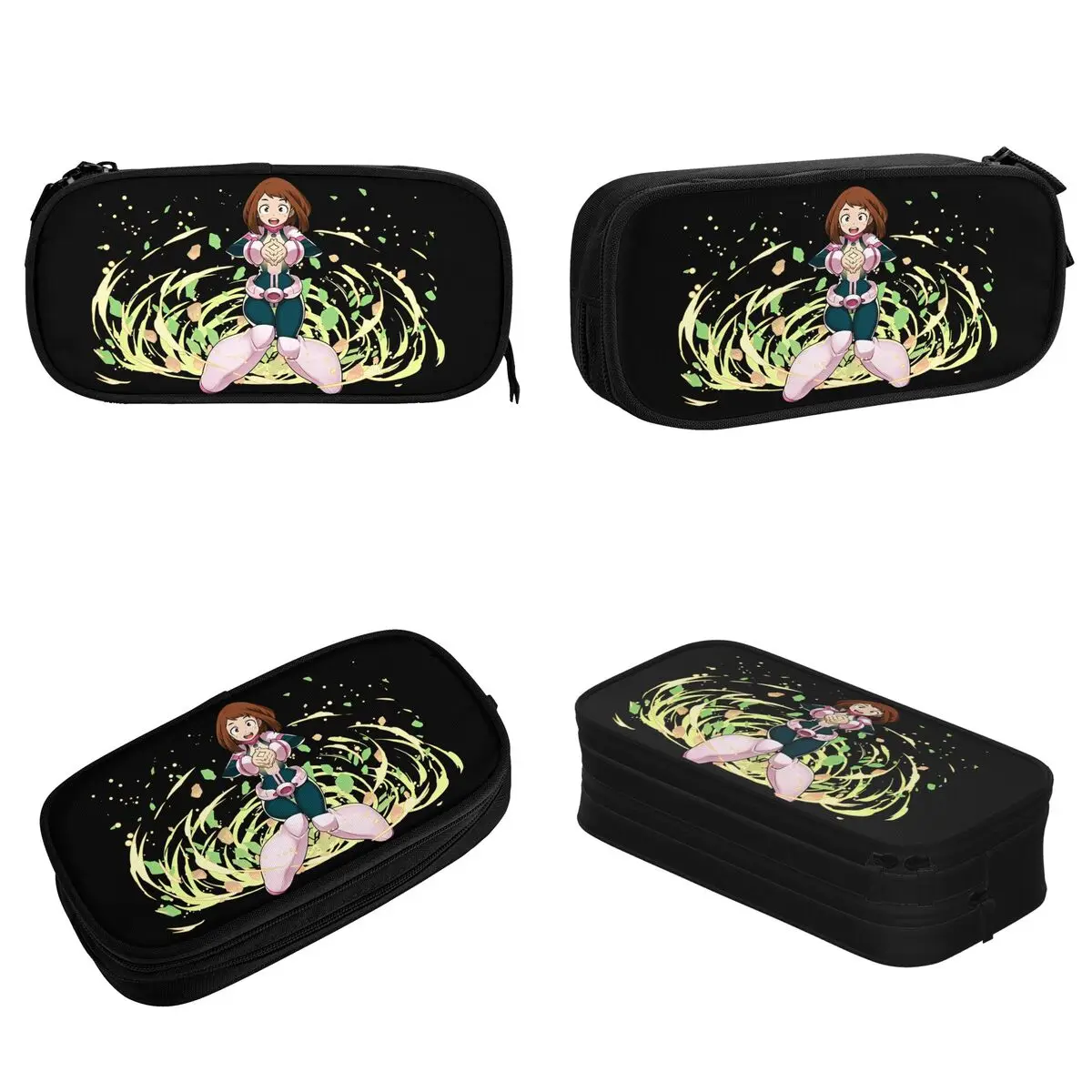 My Hero Academia Uraraka Pencil Cases Anime Pencilcases Pen for Girl Boy Big Capacity Bag School Supplies Zipper Stationery