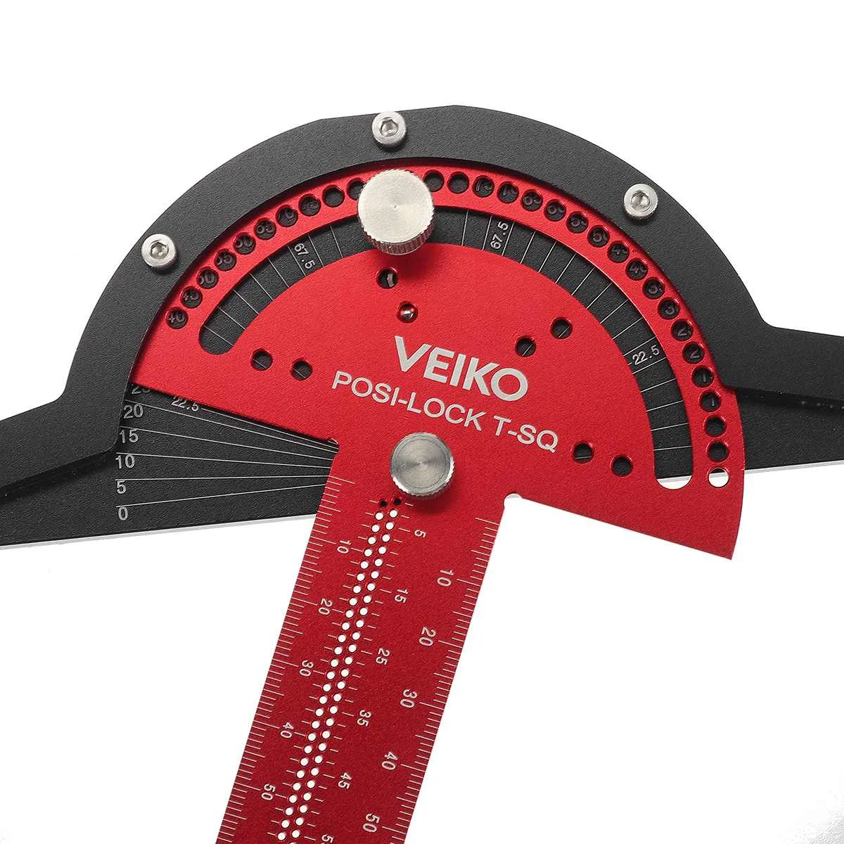 VEIKO Aluminum Alloy 300mm Angle Positioning T Square Posi Lock Ruler Woodworking Edge Ruler Angle Measure Ruler Scriber Carpent