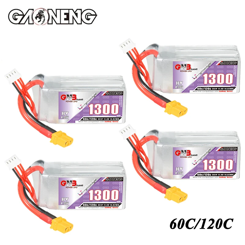 GNB 3S HV 11.4V 1300mAh 60C/120C Lipo Battery For Racing Drone FPV Quadcopter Helicopter Airplane RC Car Boat Parts Hobby