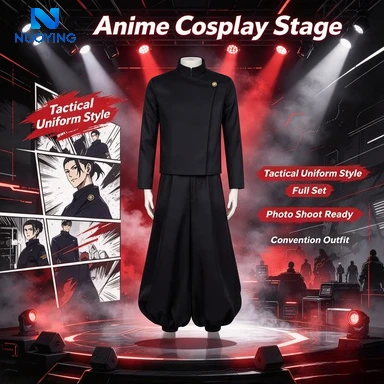 Set di uniformi cosplay di Jujutsu Kaisen per uomo, costume cosplay di Gojo Satoru con occhiali da sole, costume cosplay di Geto Suguru per feste a tema, carnevali e Halloween.