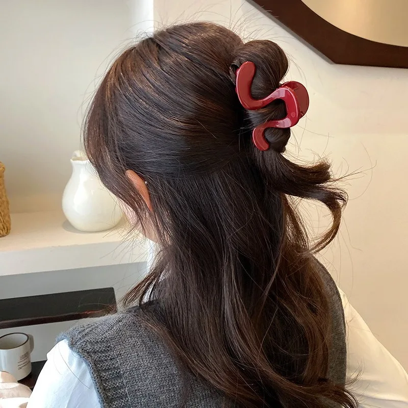 مشبك شعر نسائي أنيق دبوس شعر مميز إكسسوارات رأس خلفية بسيطة غير منتظمة لصيد الشعر 2025 مشابك شعر عصرية جديدة #3