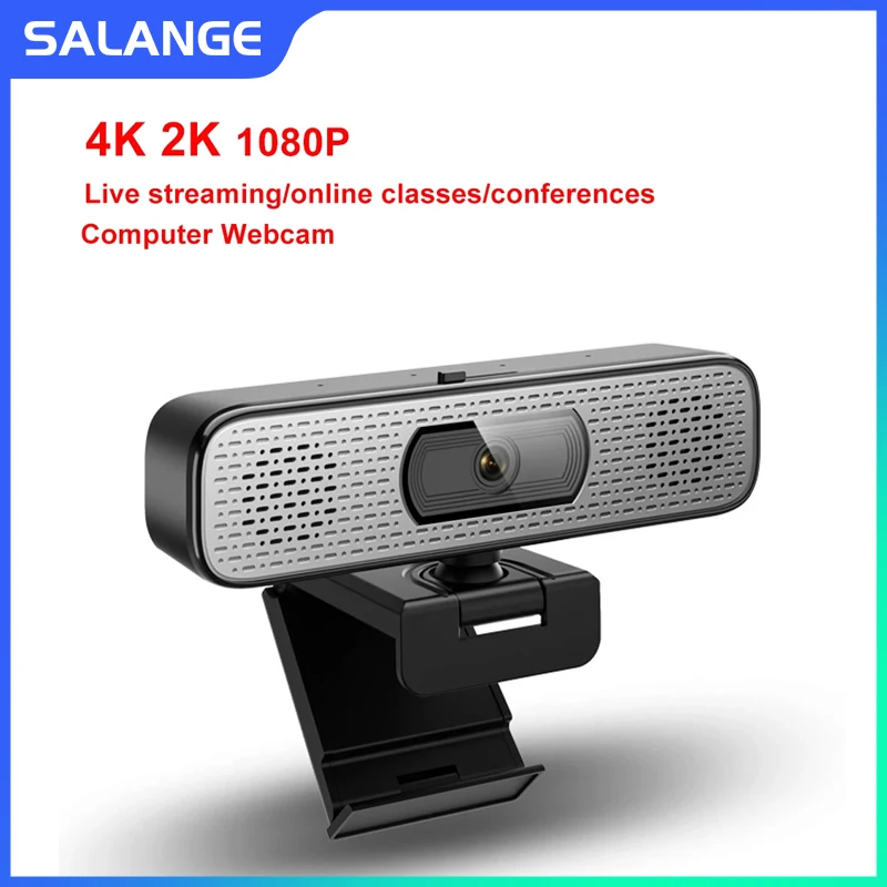 Ultra HD 4K 8MP Webcam for Computer Laptop Desktop Built-in Mic & Speaker for Online Classe Meeting Conferences Live Stream