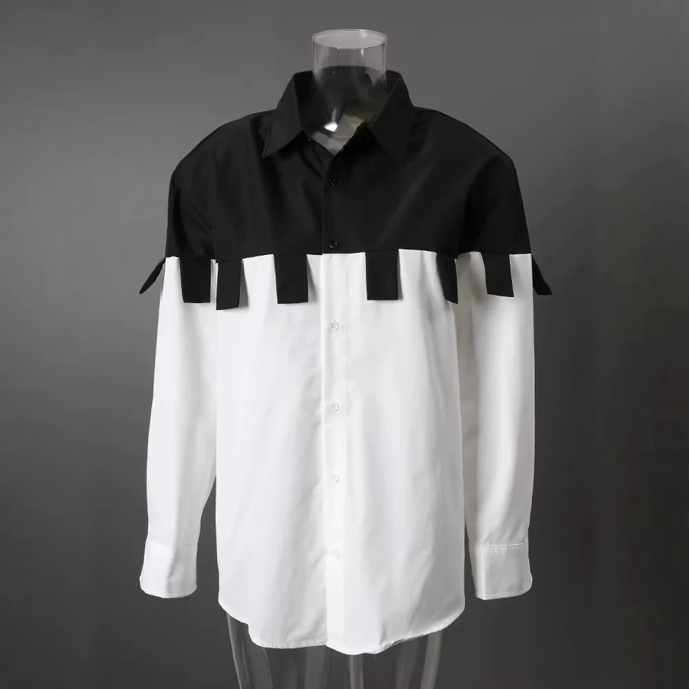 

Рубашки SuperAen в корейском стиле, весенне-летние, новые, повседневные, модные, с отложным воротником, лентой и контрастными цветами, оверсайз.