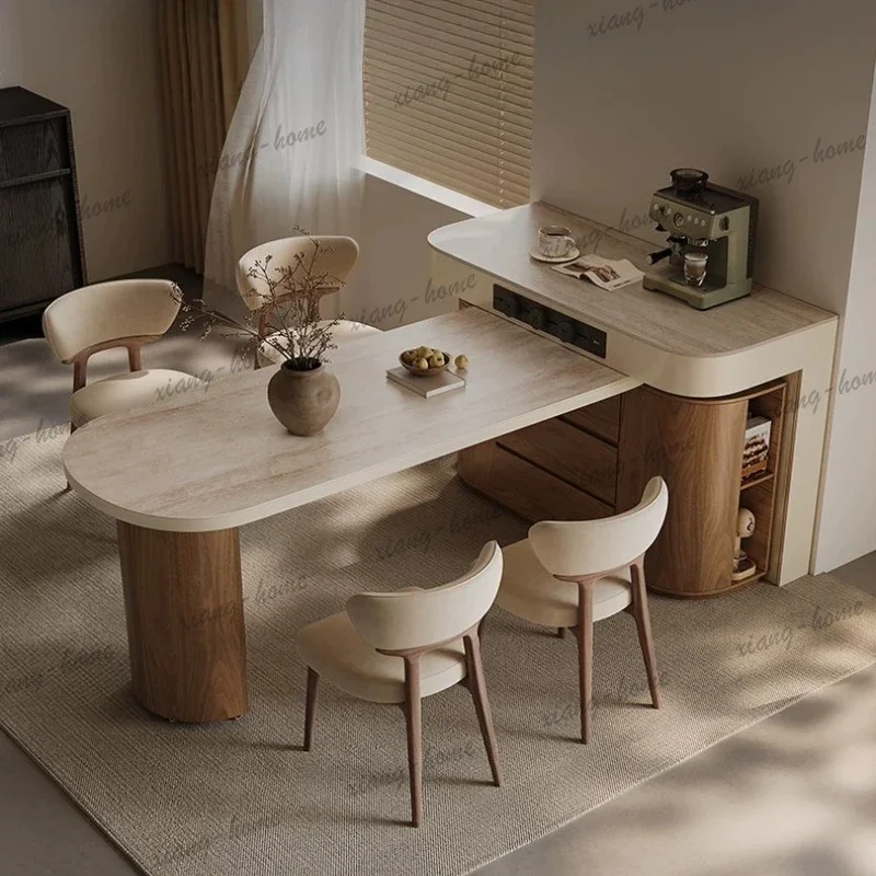 LSKitcjen Island Dining Table Pliante Integrated Household Retractable Rotating Medieval High-end Dining Tables Home Furniture