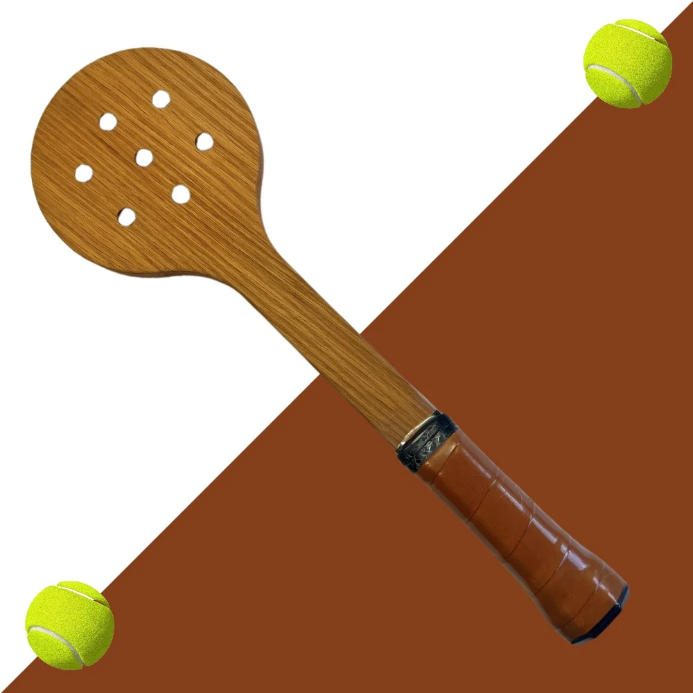 Wooden Tennis Spoon Tennis Racket Sweet Spot Trainer Tennis Training Aid Easy To Carry Grip Two-Color Optional