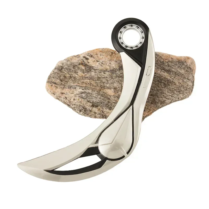 子供用の金属製の回転可能な爪ナイフ,16cm,金属製の回転可能なナイフ,バランスの取れた武器,白磁2.0, Karambitゲーム周辺機器,ギフト玩具