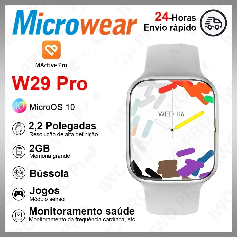 Оригинальные Смарт-часы Microwear W29 Pro, мужские Смарт-часы с компасом, функцией измерения температуры тела и GPS-трекером