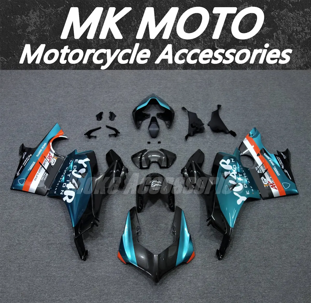 

Moke moto Motorcycle Fairing Kit Fit For Panigale v4s v4r 2023 2024 Bodywork Set Abs High Quality Injection Green Black Orange