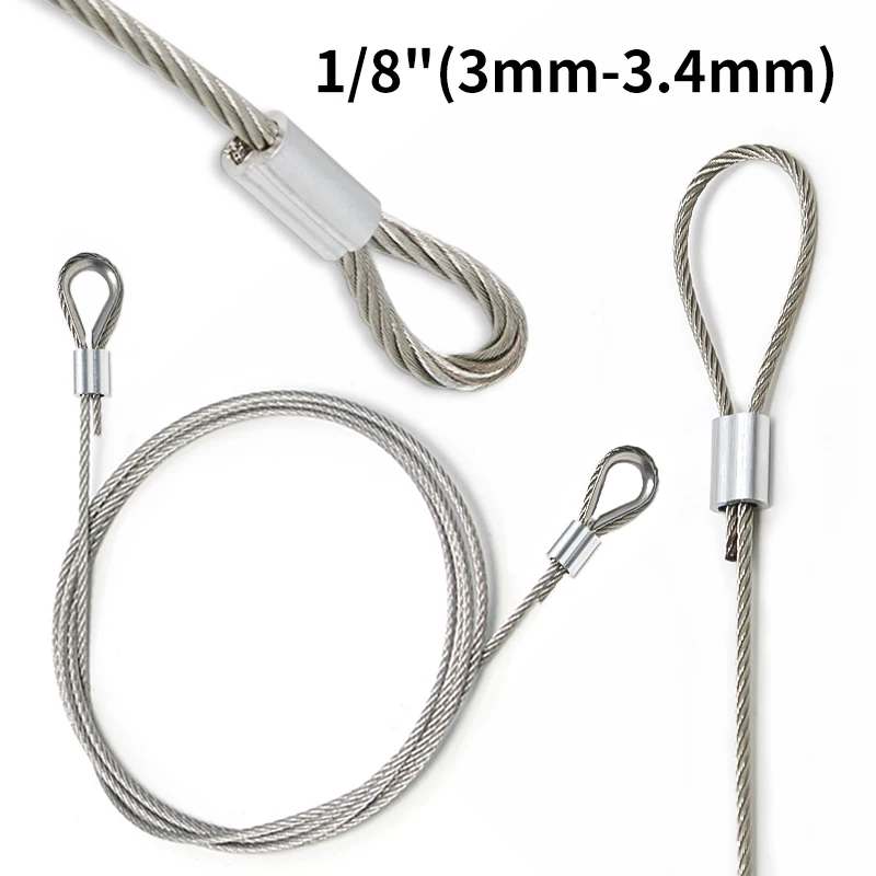 50-100pcs Aluminum Double Hole Cable Crimping Sleeve M1-M6 Rope Clamp 8-Type Cable Clamp Crimping Cable Accessory