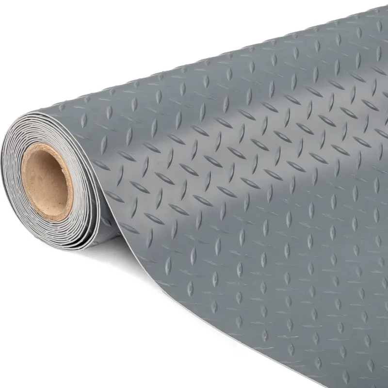 Thickened Diamond Shaped PVC Garage Floor Mat, Suitable for Car Bottoms and Garage Parking Mats