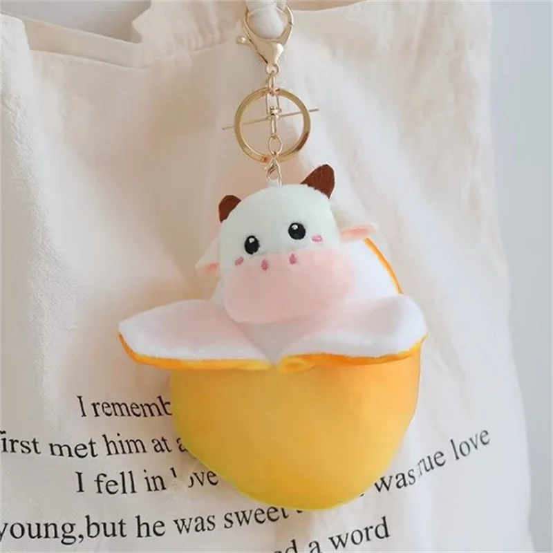 16CM Cute Cartoon Animal Plush Pendant Toys Kawaii Elephant Cow Lucky Cat Stuffed Doll Plushie Duck Keychain Bag Decor Gifts