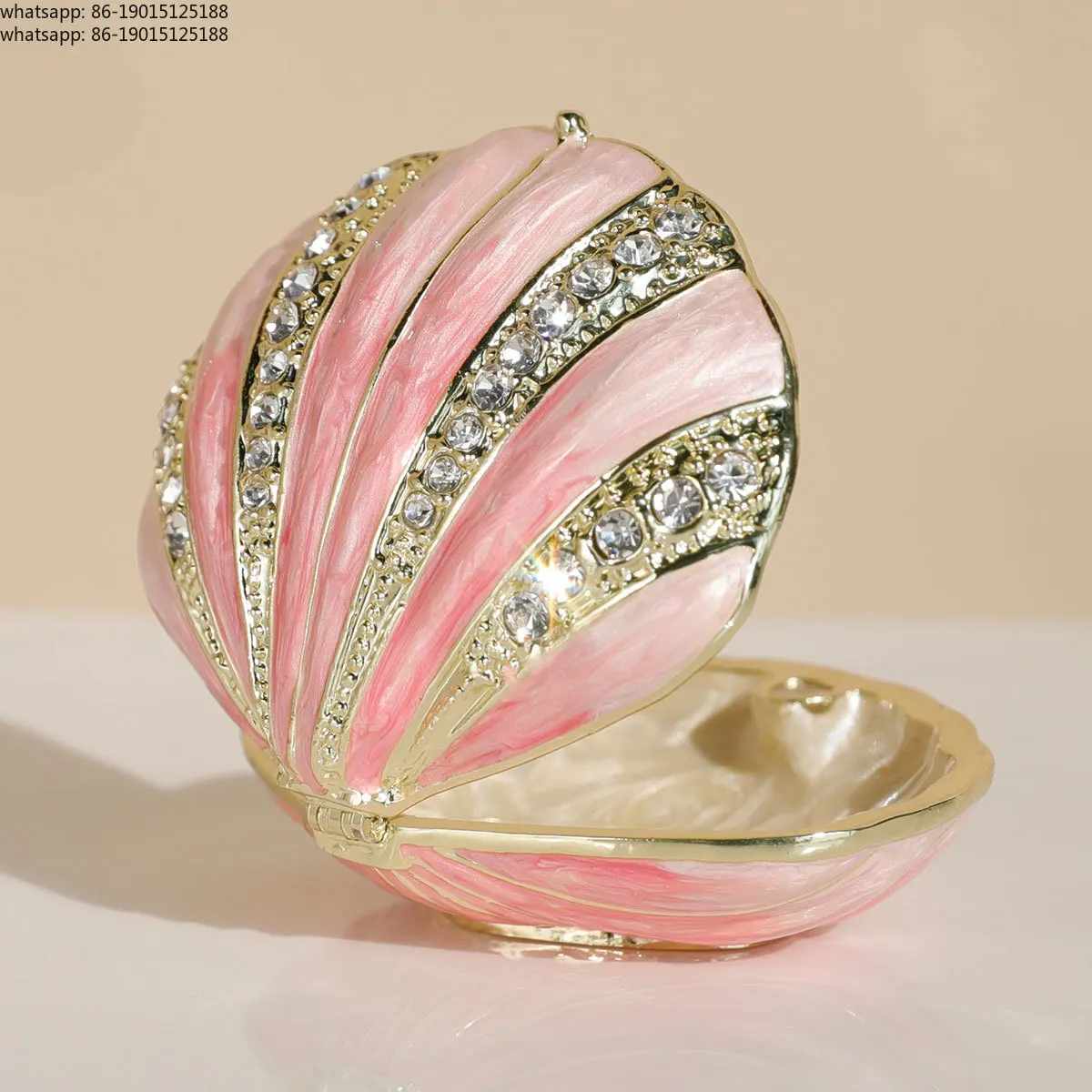 Shell Hand Painted Enameled  Jewelry Trinket Box  Animal Figurines Jewellery boxes Hinged Collectibles Ring Holder