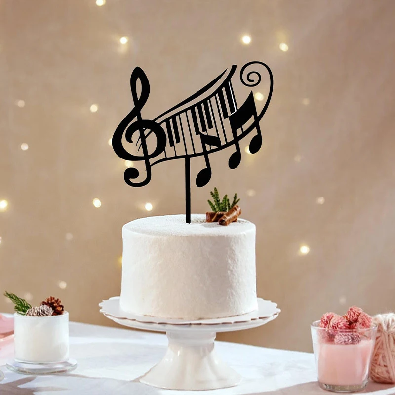 5 teile/satz Musik Thema Kuchen Plugin Geburtstag Abschlussfeier Segen Dekoration