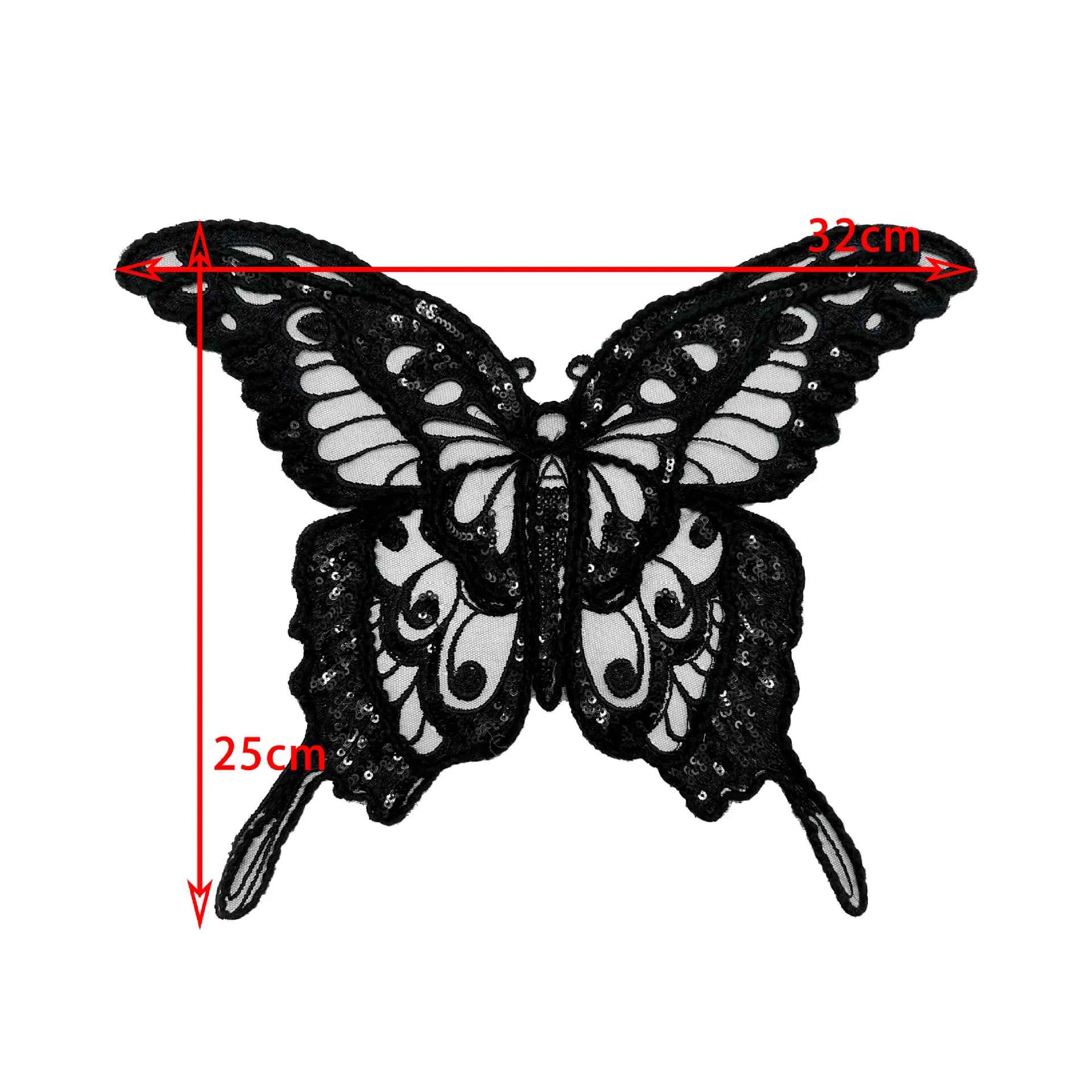 New embroidered lace butterfly black and white collar flower DIY clothing accessories