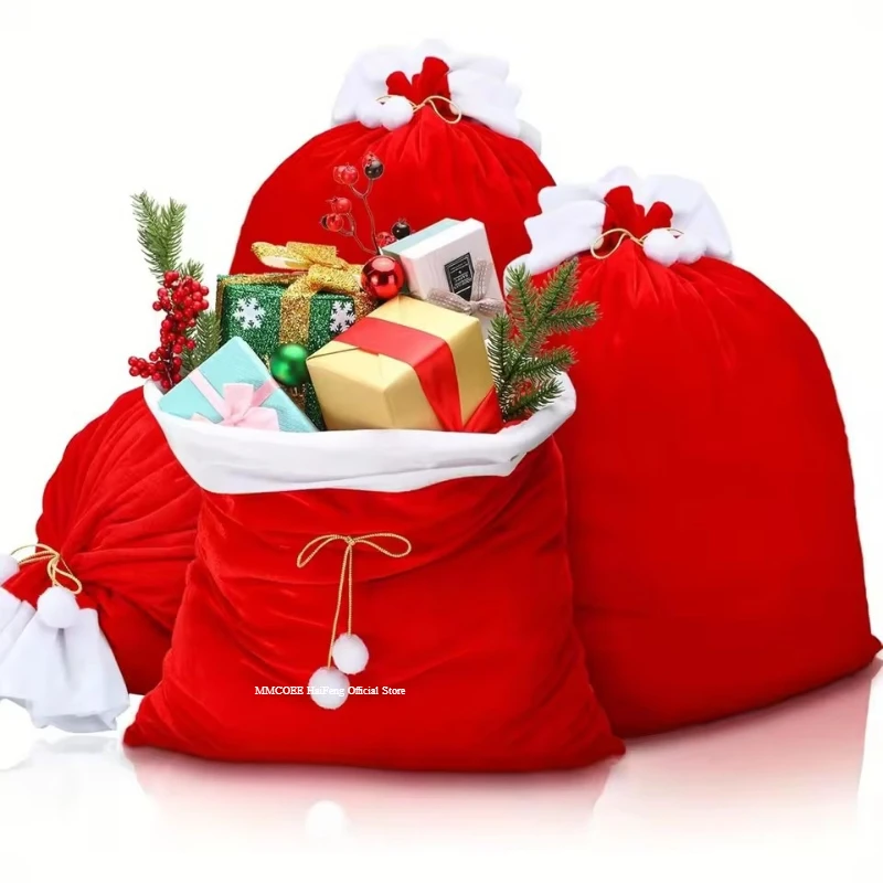 

Extra Large Santa Gift Sack Christmas Santa Gift Sack Santa Velvet Sack with Drawstring Merry Christmas Present Bag
