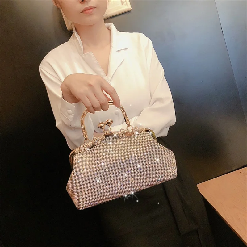 

Summer new diamond-encrusted fashion ladies banquet rhinestone small bag chain shoulder messenger bag small dress handbag female