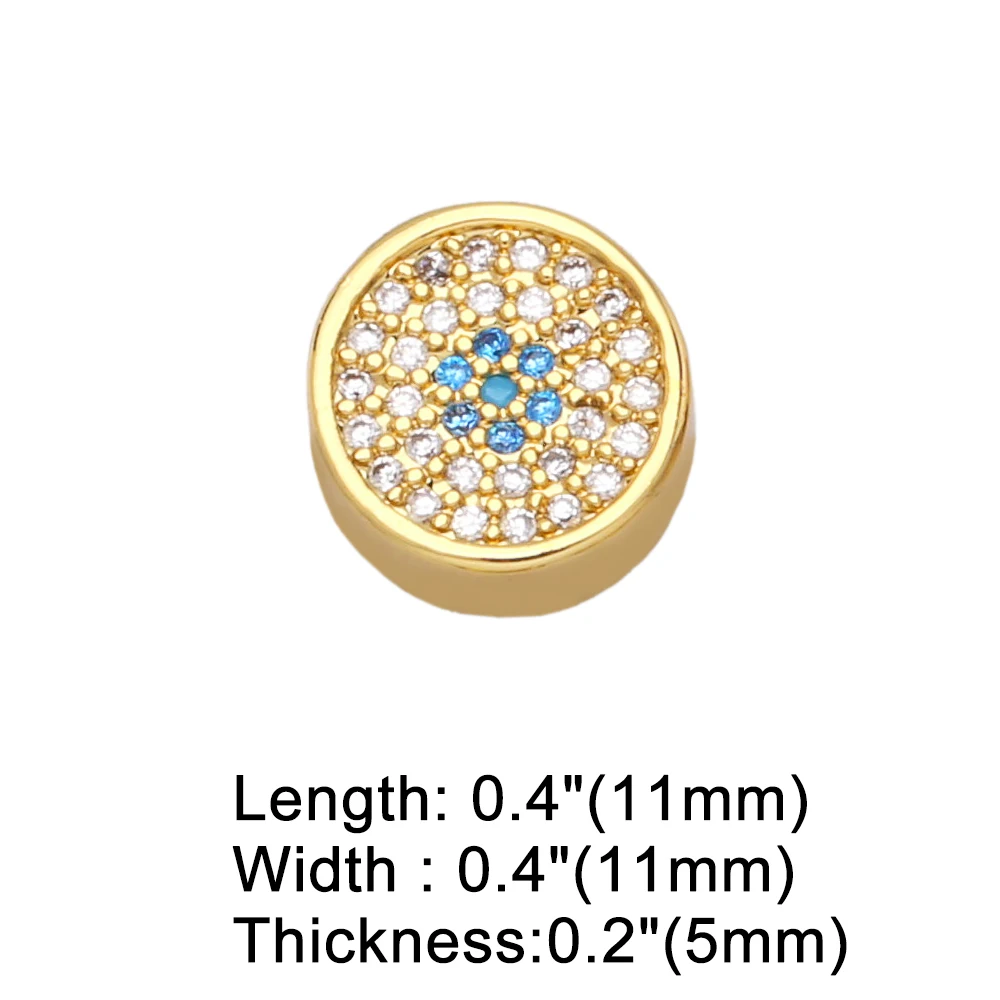 OCESRIO Multiple Color CZ Flower Charms for Bracelete Making DIY Handmade Copper Gold Plated Jewelry Making Wholesale chma168 image 5