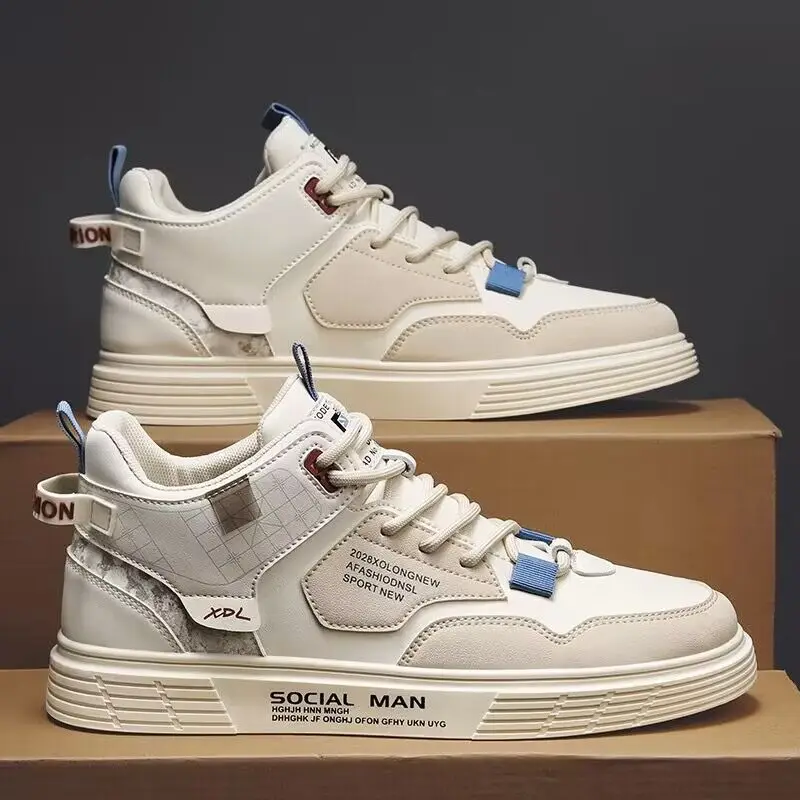 Zapatos blancos pequeños transpirables de alta calidad para hombre, zapatillas de deporte informales a la moda para todos los deportes, novedad de otoño, M1065