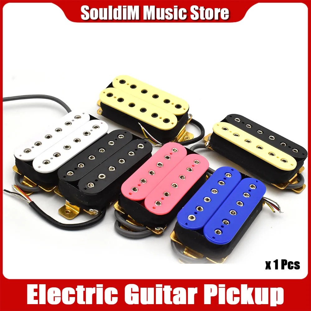 Electric Guitar 12 Screw Hexagonal Double Coil Pickup 6 String Guitar Coil Split Pickup Output Light Elephant Tooth Color/Red