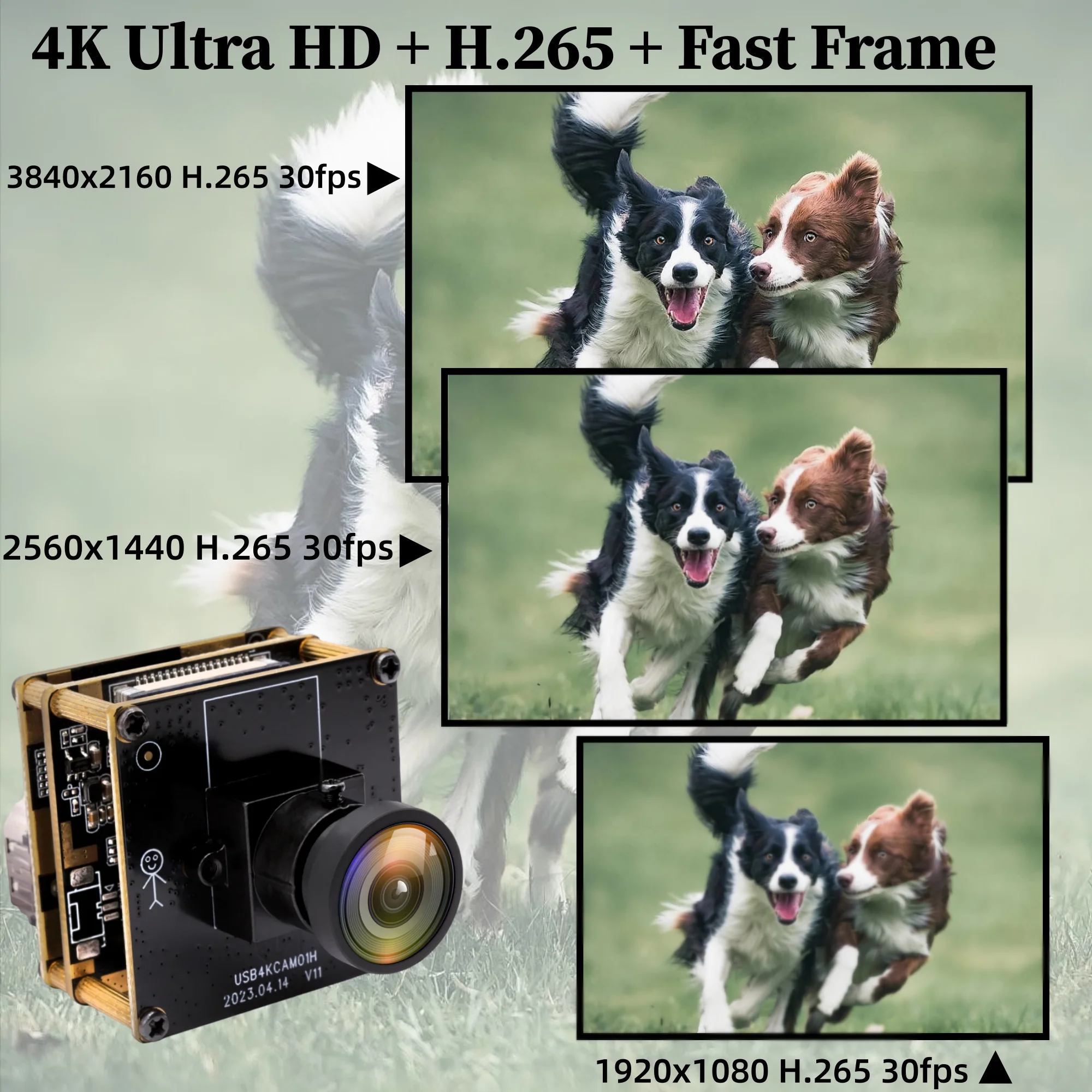 ELP 4K HDMI USB Industrial Camera IMX415 120° Wide Angle Lens H.265/H.264/MJPEG/YUY2 for Machine Vision & Industrial Inspection