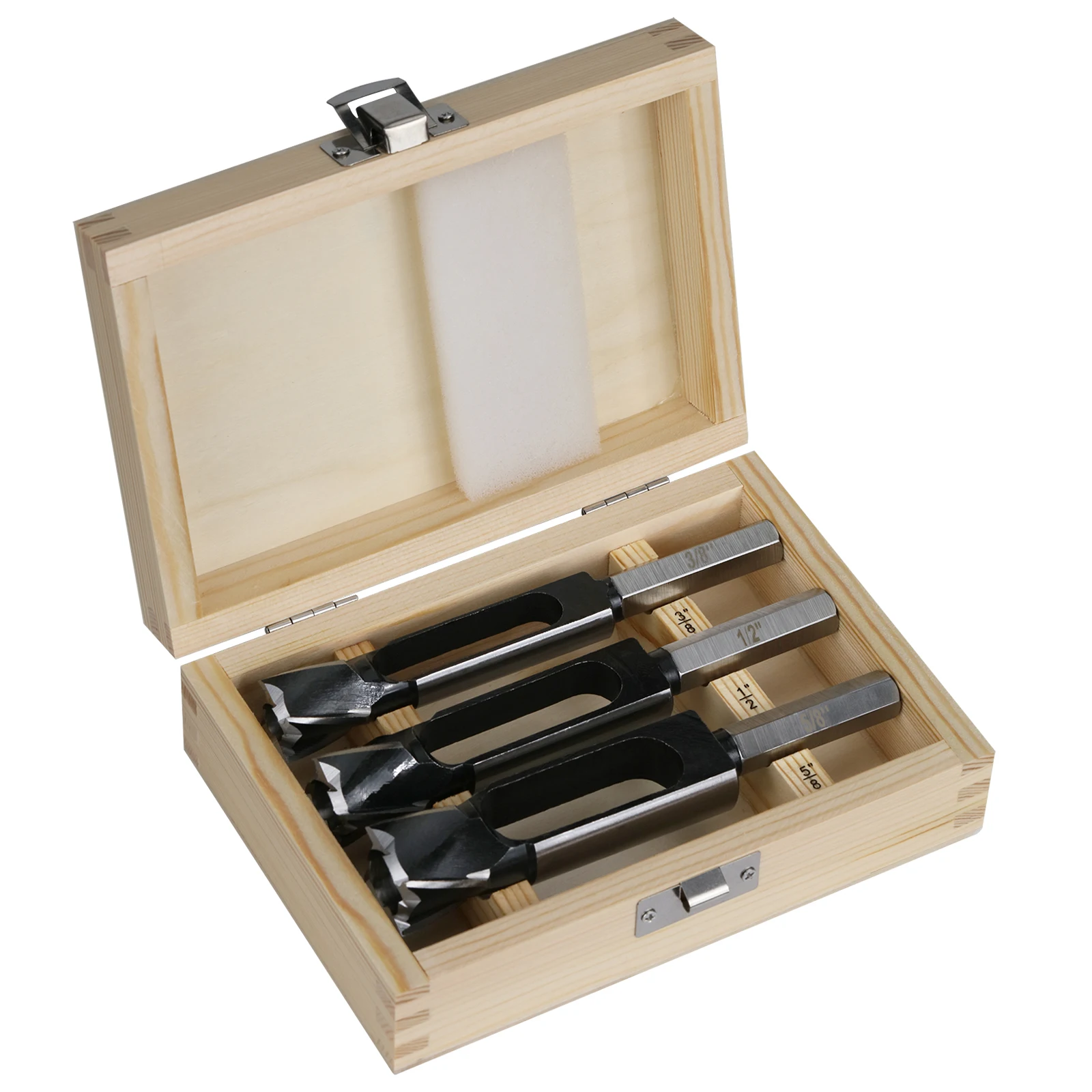 set-di-3-frese-coniche-per-fori-per-tenoni-da-5-8-3-8-con-custodia-punte-da-trapano-esagonali-da-1-2-per-la-lavorazione-del-legno