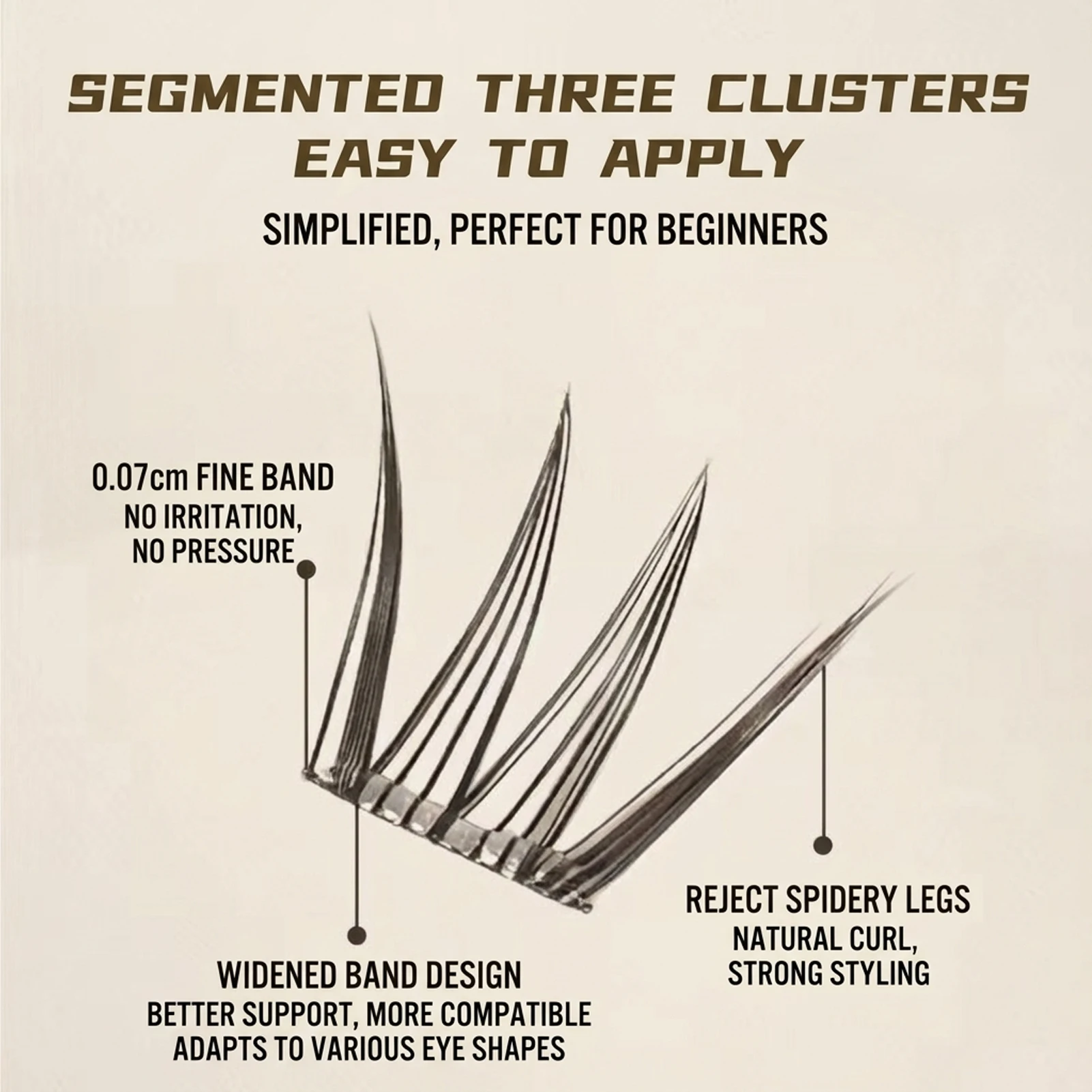 Cílios Postiços em Estilo Coreano Manga Swallow, Grupos de Cílios Sem Cola, Extensões de Cílios de 9-13mm Misturados para Maquiagem Diária e Cosplay