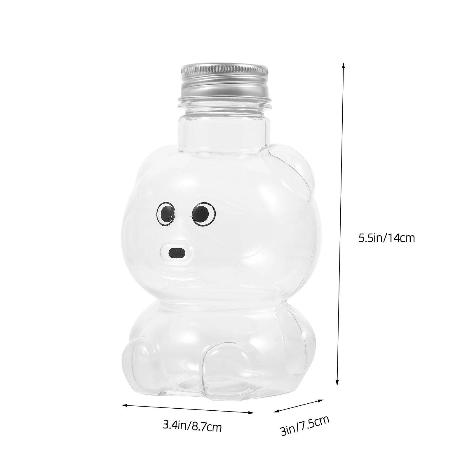 Botella de bebidas con forma de Animal, tapa transparente a prueba de fugas, tarro de jugo rellenable, contenedor de almacenamiento de miel y té de la leche, 4 Uds.