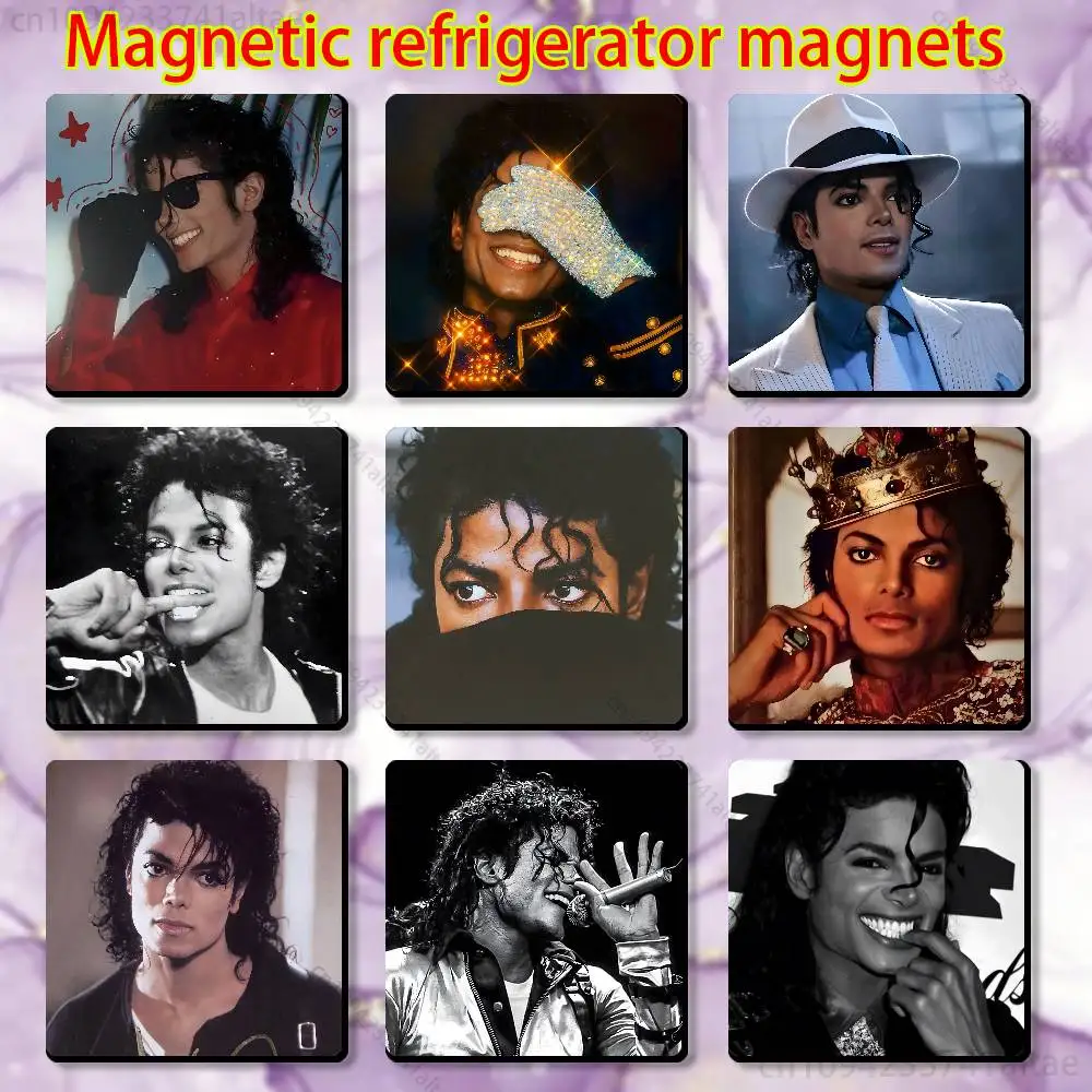 

Thriller Dangerous M-Michael J-Jackson Fridge Magnet Square Stickers Personalize Home Decor Souvenirs Gift