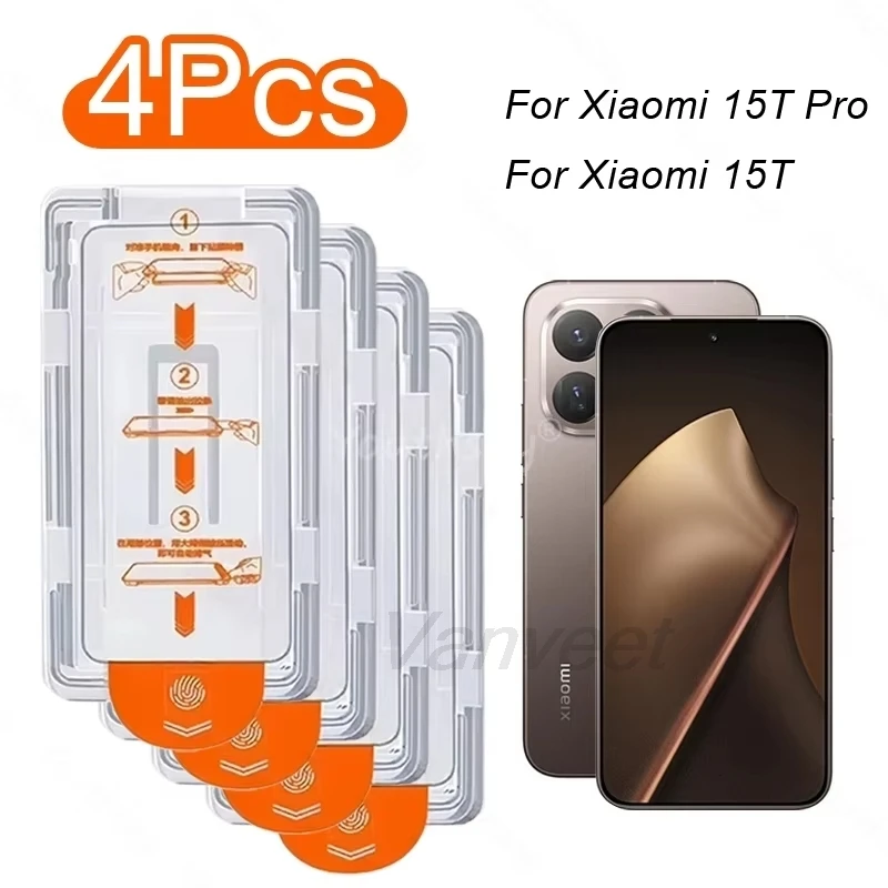

1-4PCS Clear Screen Protector For Xiaomi 15T Pro 15T 14T Pro 13 Dust Free Easy Installation For Xiaomi 14T 14 13T Tempered Glass
