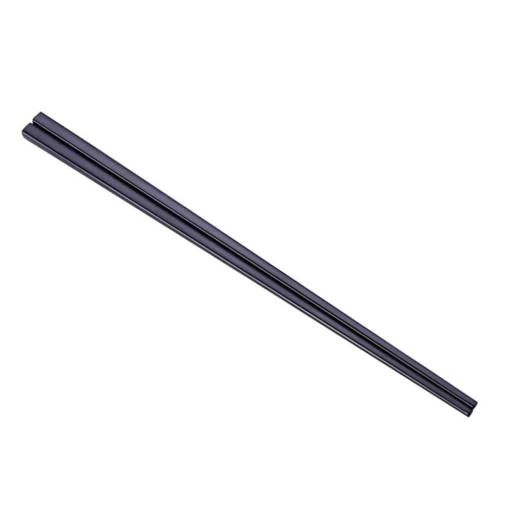 

A Pair of Stainless Steel Chopsticks Electroplating Square Shape Reusable Metal Chopsticks Easy to Clean 23cm Black