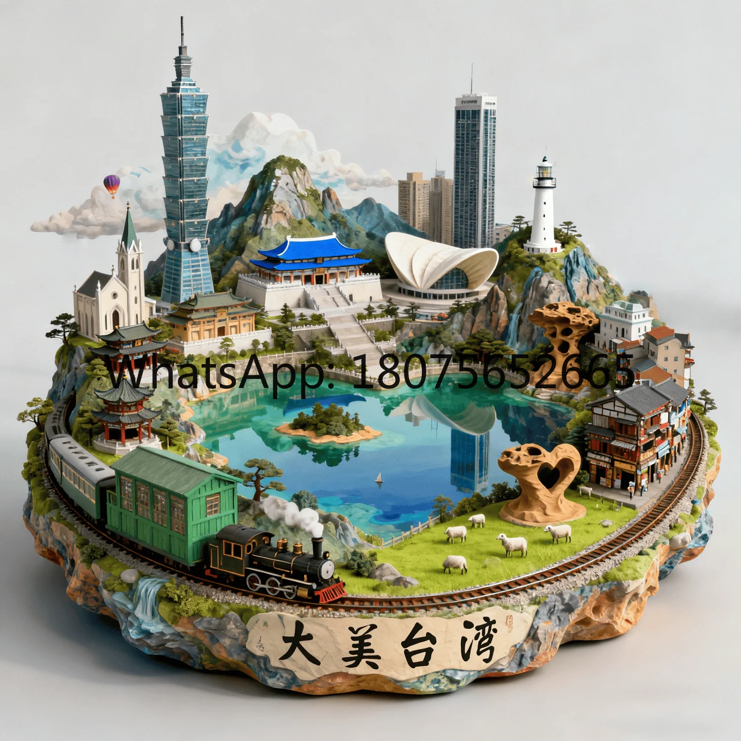 Taiwan architecture metal fridge magnets - embossed decorative souvenirs
