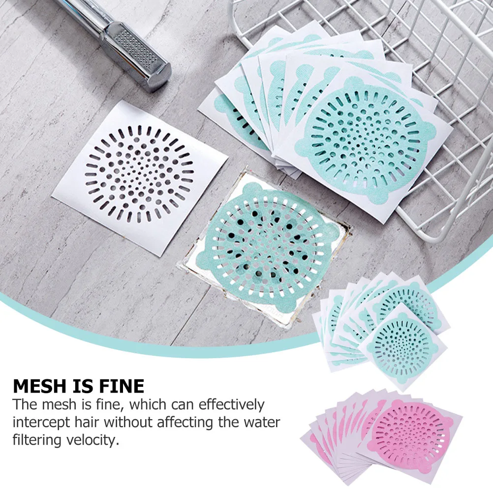 

20 Pcs Anti clogging Drain Filter Sticker Bathroom Sink Tub Hair Catcher Fine Mesh Disposable Floor Sewer Non woven Practical