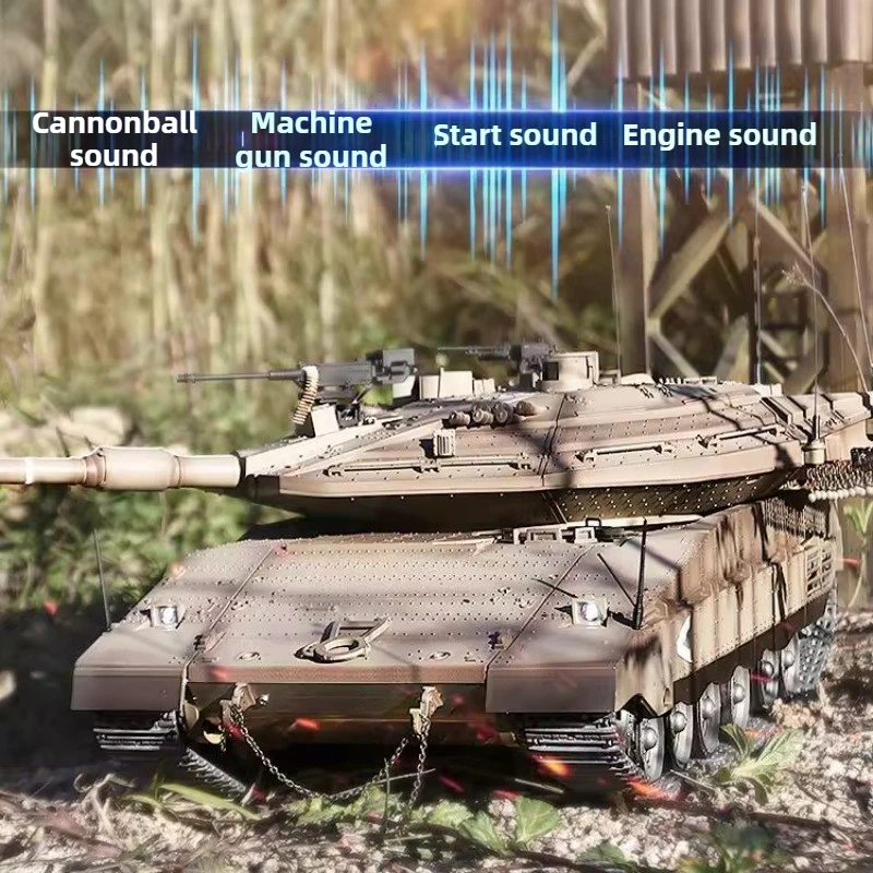 Henglong RC Czołg 1/16 Metalowy Gąsienicowy Pojazd Bojowy Terenowy Symulacja Wojskowy Elektryczny Zdalnie Sterowany Model Czołgu Zabawka Prezent