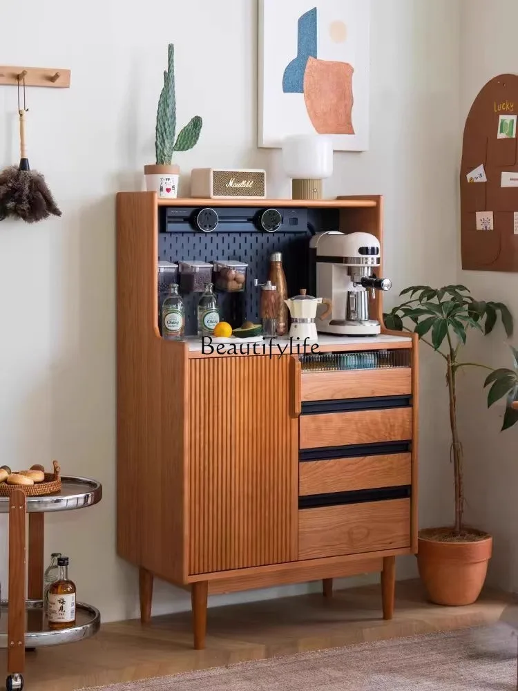 

Nordic solid wood dining side cabinet cherry wood wall locker simple and modern