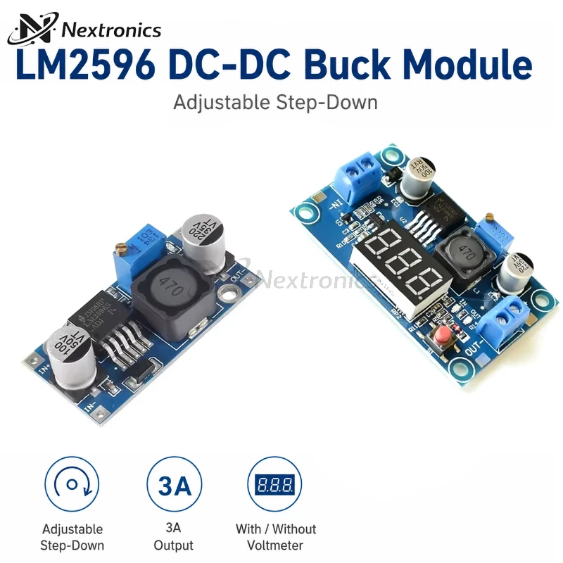 1/3/5PCS LM2596 LM2596S DC-DC Step Down Buck Converter Adjustable Voltage Regulator Module LED Voltmeter