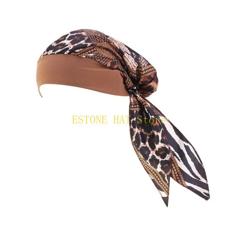 

49MF Elastic Silk Scarf Cancers Head Scarf Head Coverings Hat Versatiles Headscarf for Outdoor Activity